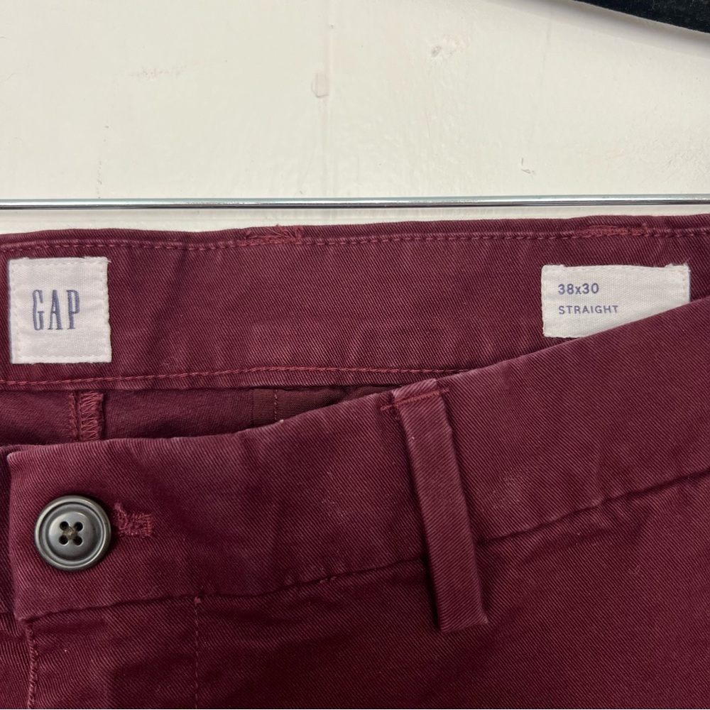 Gap‎ Burgundy Straight Pants Red Men's Size 38x30 - Picture 2 of 4